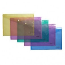 Папка на кнопці  А4, прозора, пластик, MIX 4-208