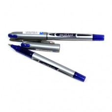 Ручка ролер, Zebra AX 5  0.5мм, колір чорнила синій, сріблястий корпус