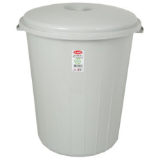 Контейнер для мусора круглый с крышкой  пластиковый (90л)