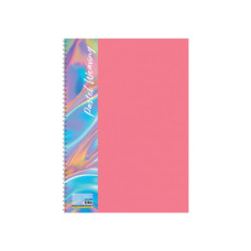 Блокнот  А4 80л # п/о, боковая спираль ассорти цветов "Фактура ткань" E20310