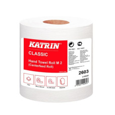 Полотенца бумажные целлюлозные (214мм*250мм/60м/) рулон. белые, Katrin 464659/103431