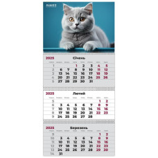 Календарь 2025 квартальный (3 спир.) 297х630  Cats 1  8803-25-13-А