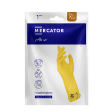 Рукавички латексные, размер XL, 1 пара, в индивидуальной упаковке Mercator Yellow