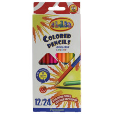 Олівці кольорові,двухсторонні (12шт-24 кол.), Class Premium
