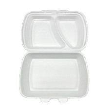 Ланч-бокс 2-х секційний EPS НР-2 белый 250*210*70мм