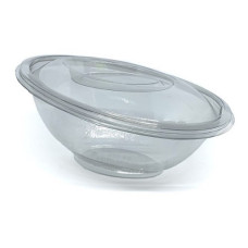 Салатник овальный скошенный РЕТ 750мл 198*155*90мм прозрачный