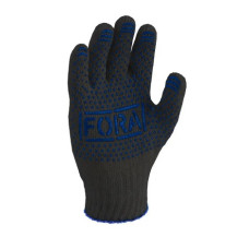 Перчатки трикотажные с нанесением ПВХ, черные. с рисунком (7 кл),Фора 26304