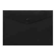 Папка-конверт пласт. А4 на кноп,полупрозрачная, черная BM.3925-01