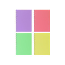 Блокнот  А5  80л # пласт. обложка, боковая спираль, цвет микс E20307