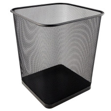 Корзина офісна, метал, квадратна 270*300мм, чорна 2124-01