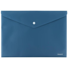 Папка-конверт пласт. А4 на кноп. непрозр. синяя 1412-05-а 180мкм