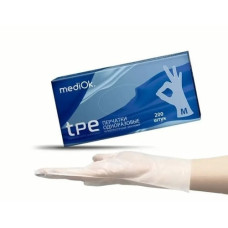 Рукавички поліетиленові TPE,без покриття 1 уп (200 шт) XL
