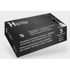 Перчатки нитриловые не опудр. S (100 шт) черная HOFFEN