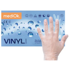 Перчатки виниловые не опудренные, L (100 шт) прозрачные, mediOk