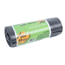 Пакет для сміття (60*80/60л) /40 шт чорний 8 мкм