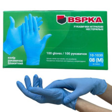 Перчатки нитриловые не опудренные L (100 шт) синие BSPKA