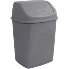 Ведро для мусора пластик (10л) с плавающей крышкой,  цвет серый/122063