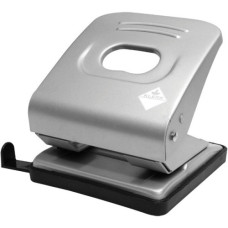 Дырокол с линейкой (45л) метал. цвет микс KL2213