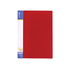 Папка пластиковая А4 (CLIP B) с прижимом, с карманом красная 500мкм E31208-03