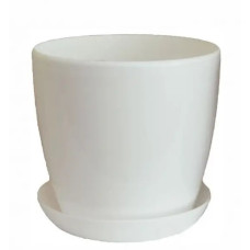 Горшок для цветов с подставкой Омела (0,8 л) белый Горшок для цветов с подставкой Омела (0,8 л) белый