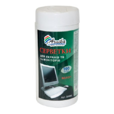 Серветки для чищення екранів ТВ та моніторів, вологі,100шт, 30666