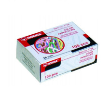 Скрепки канцелярские 28мм (100шт) цветные 4734