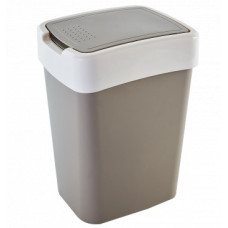 Ведро для мусора (25л) пластик.  Алеана белая роза /какао