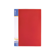 Папка пластиковая А4 (CLIP B) с прижимом, с карманом красная 700мкм E31202-03