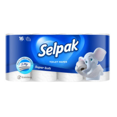 Туалетная бумага, целлюлозная, белая 3-х слойн./150 отрывов (16шт) "Selpak"