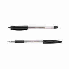 Ручка кулькова, (0,5) чорна, корпус прозорий з грипом  BM.8100-02
