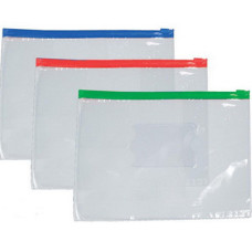 Конверт пластиковий, B5, (180мкм) на блискавки, прозор., мix, D1911 Конверт пластиковий, B5, (180мкм) на блискавки, прозор., мix, D1911