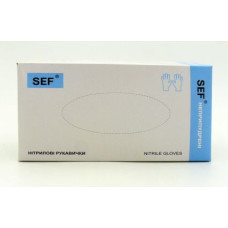 Перчатки нитриловые не опудр. M (200 шт) синяя SEF