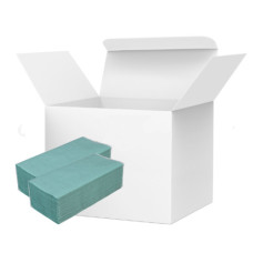 Полотенца бумажные макулатурные (230*240мм/160шт) 1-о сл., V слож. зеленые. Альбатрос ( ящик 25 уп)