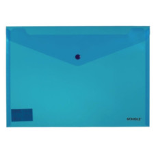 Папка-конверт пластиковая А4 на кнопке прозрачная