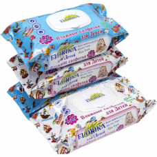 Серветки вологі з клапаном, (120шт) Florika