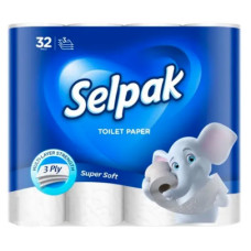 Туалетная бумага целлюлозная рулон   3-х слойн. (91мм*125мм/18,75м-150отр) на гильзе белая  Selpak/32761801 (уп. 32шт)