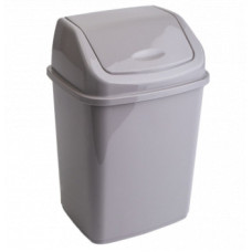 Ведро для мусора с плавающей крышкой 5л цвет серый