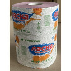 Полотенце бумажное макулатурное(190мм*200мм Х 80м 600 отрыв ) розовое, с тиснением