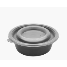 Контейнер харчовий (0,35л) пластик черный ПП-117-350