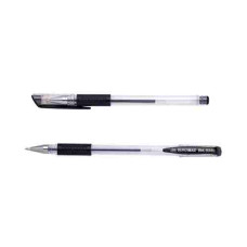 Ручка гелева з грипом, корпус прозорий, чорна, JOBMAX, (0,7мм) BM.8349-02