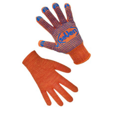 Перчатки трикотажные с ПВХ 10-й класс размер 10  (две нити) оранжевые "Seven"