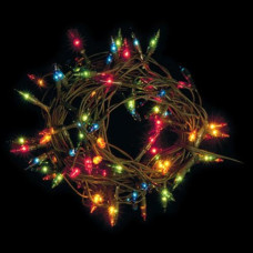 Электрогирлянда LED, прозрачный провод, 100ламп (теплый белый свет)