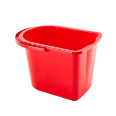 Ведро хозяйственное (14л) пластик. прямоугольное, без крышки с пласт. ручкой красное 122024
