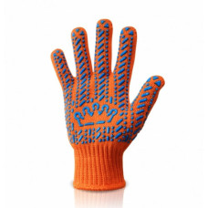 Перчатки трикотажные с нанесением ПВХ, "Корона", цвет оранжевый р.11
