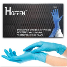 Перчатки нитриловые не опудр. S (100 шт) синяя HOFFEN