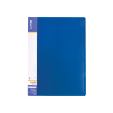 Папка пластиковая А4 (CLIP B) с прижимом, с карманом синяя 500мкм E31208-02
