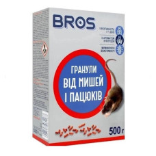 Средство (500г) в гранулах от грызунов "Bros"