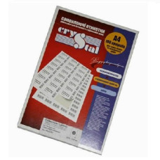 Етикетки самоклеючі, А4, №65, 38*21,2 мм, (100л), CRYSTAL Етикетки самоклеючі, А4, №65, 38*21,2 мм, (100л), CRYSTAL