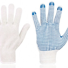 Рукавички трикотажні з нанесенням ПВХ,білого  кольору,10-й клас Рукавички трикотажні з нанесенням ПВХ,білого  кольору,10-й клас