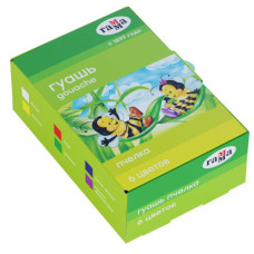 Краски гуашь "Пчелка" 6 цветов, по 20мл.